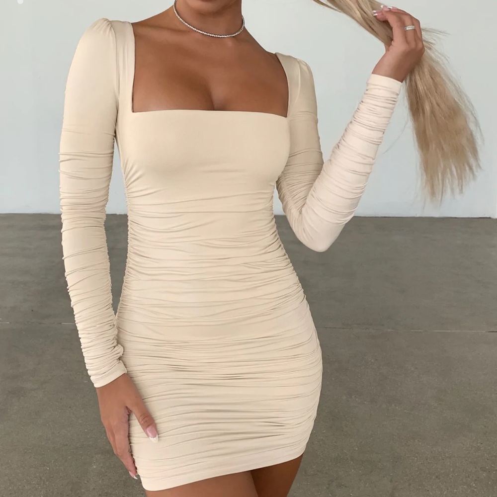 Oh Polly Ivory Long Sleeve Dress, US size 4